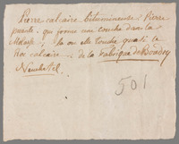 L 00103
<br/>
Label met opschrift
<br/>
<em>Saussure, Horace-Bénédict de (1740-1799)</em>